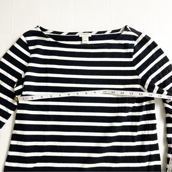 J CREW Women's Tulle Cuffed Stripe Black White Top - XXS - Picture 8 of 11